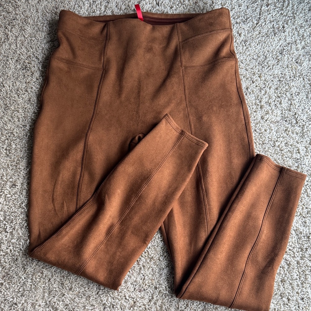 Spanx faux suede Brown High-Waisted Women's leggings